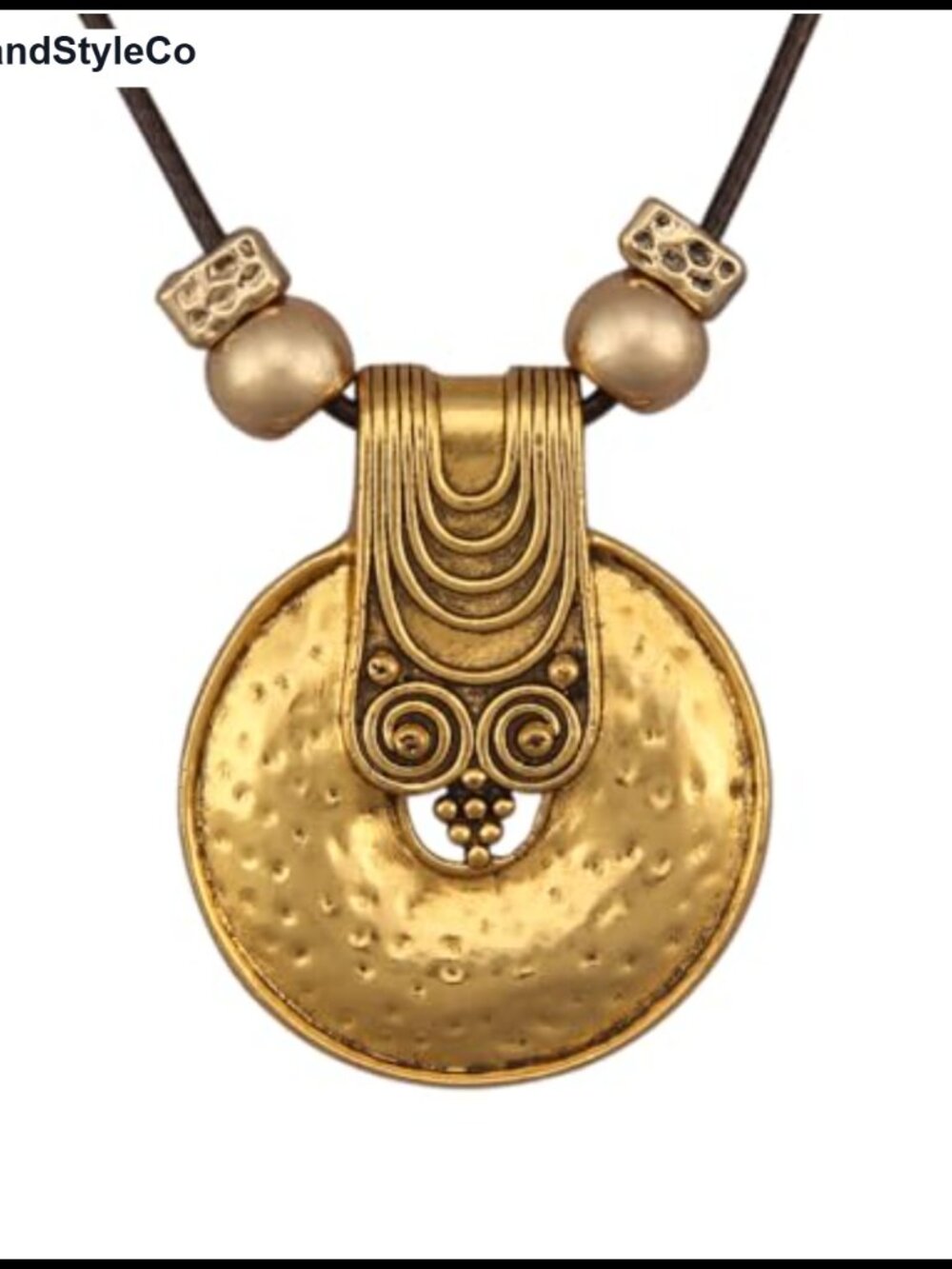 Long Leather Cord Hippie Pendant Necklace